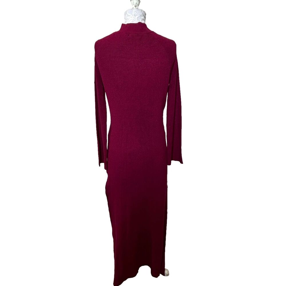 New L-Space Leona Sweater Mock Neck Dress Side Slits Cabernet Women's Small NWT - Picture 5 of 12